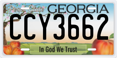 GA license plate CCY3662