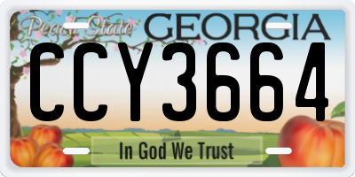 GA license plate CCY3664