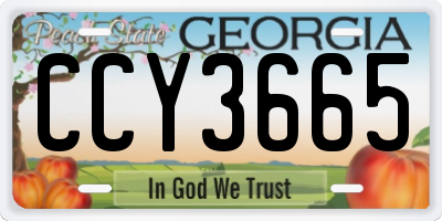 GA license plate CCY3665
