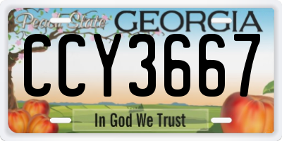 GA license plate CCY3667