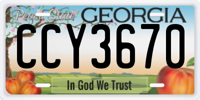 GA license plate CCY3670