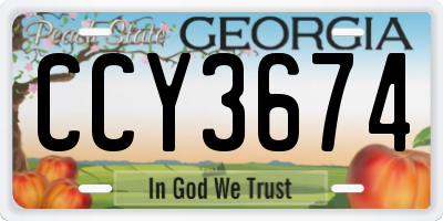 GA license plate CCY3674