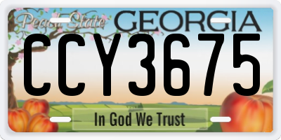 GA license plate CCY3675