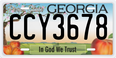 GA license plate CCY3678
