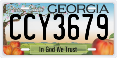 GA license plate CCY3679