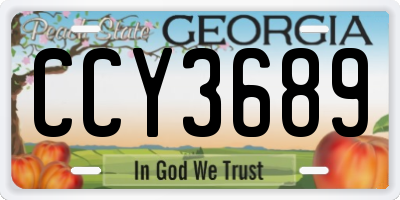 GA license plate CCY3689