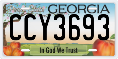 GA license plate CCY3693