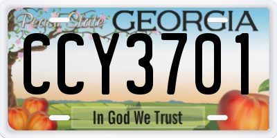 GA license plate CCY3701
