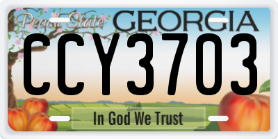 GA license plate CCY3703