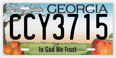 GA license plate CCY3715