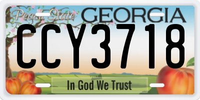 GA license plate CCY3718