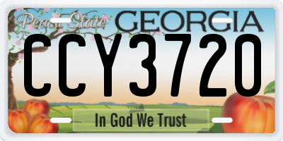 GA license plate CCY3720