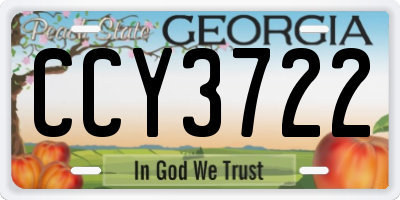 GA license plate CCY3722