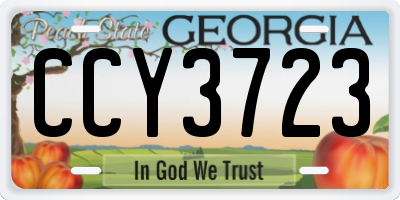 GA license plate CCY3723