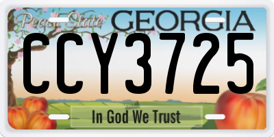 GA license plate CCY3725