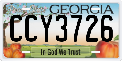 GA license plate CCY3726
