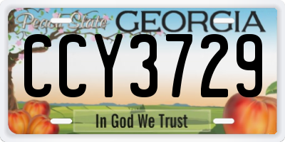 GA license plate CCY3729