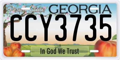 GA license plate CCY3735