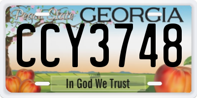 GA license plate CCY3748