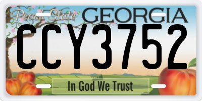 GA license plate CCY3752
