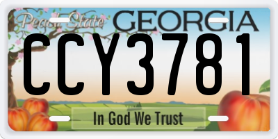 GA license plate CCY3781