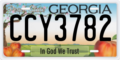 GA license plate CCY3782