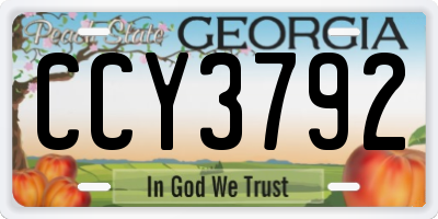 GA license plate CCY3792