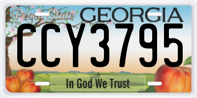 GA license plate CCY3795