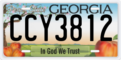 GA license plate CCY3812