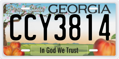 GA license plate CCY3814