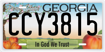 GA license plate CCY3815