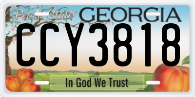 GA license plate CCY3818