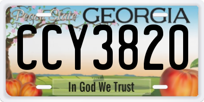 GA license plate CCY3820