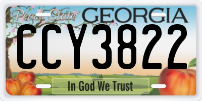 GA license plate CCY3822
