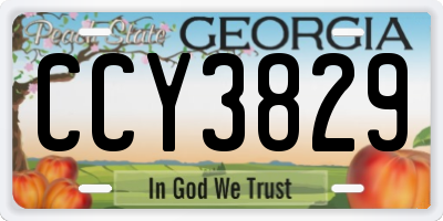 GA license plate CCY3829