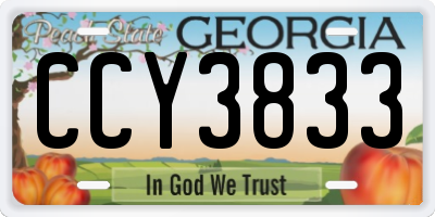 GA license plate CCY3833