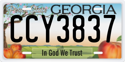 GA license plate CCY3837