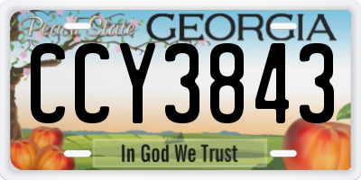 GA license plate CCY3843