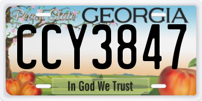 GA license plate CCY3847