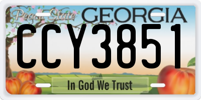 GA license plate CCY3851