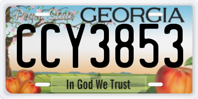 GA license plate CCY3853