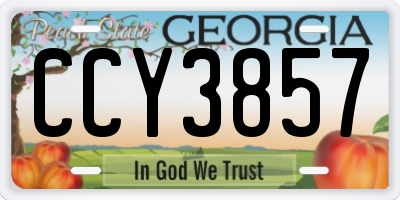GA license plate CCY3857