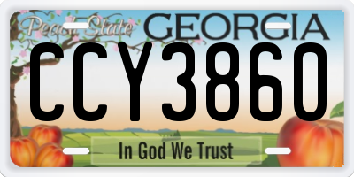 GA license plate CCY3860