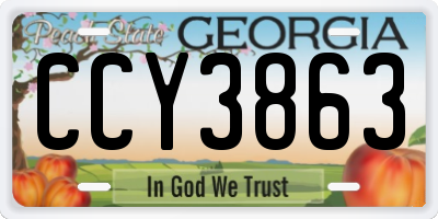 GA license plate CCY3863