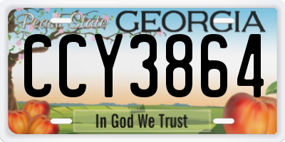 GA license plate CCY3864
