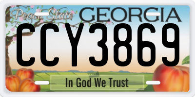 GA license plate CCY3869