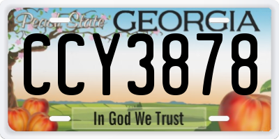 GA license plate CCY3878