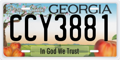 GA license plate CCY3881