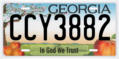 GA license plate CCY3882