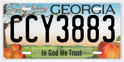 GA license plate CCY3883